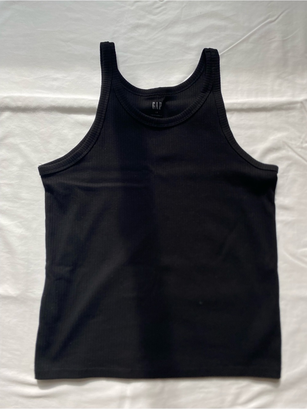 GAP Women's Black Ribbed Tank Top